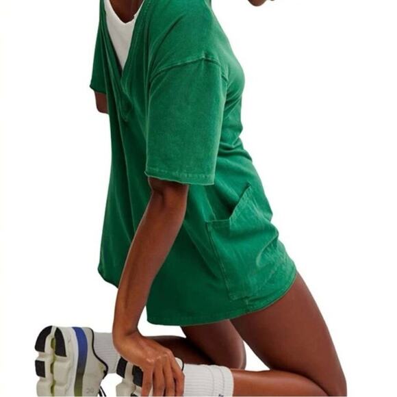 🆕 FP MOVEMENT Hot Shot Tee Romper / Heritage Green SZ S NWOT - Picture 4 of 6